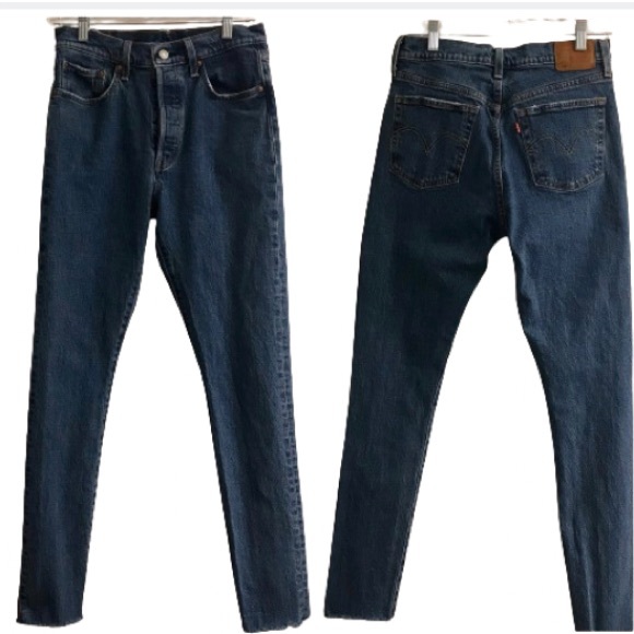 LEVI’S Premium Denim 510 S High Rise Raw Hem Medium Wash Straight Leg Je… - Picture 2 of 14